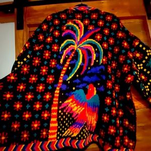 Macaw Night Kimono Cardigan without belt